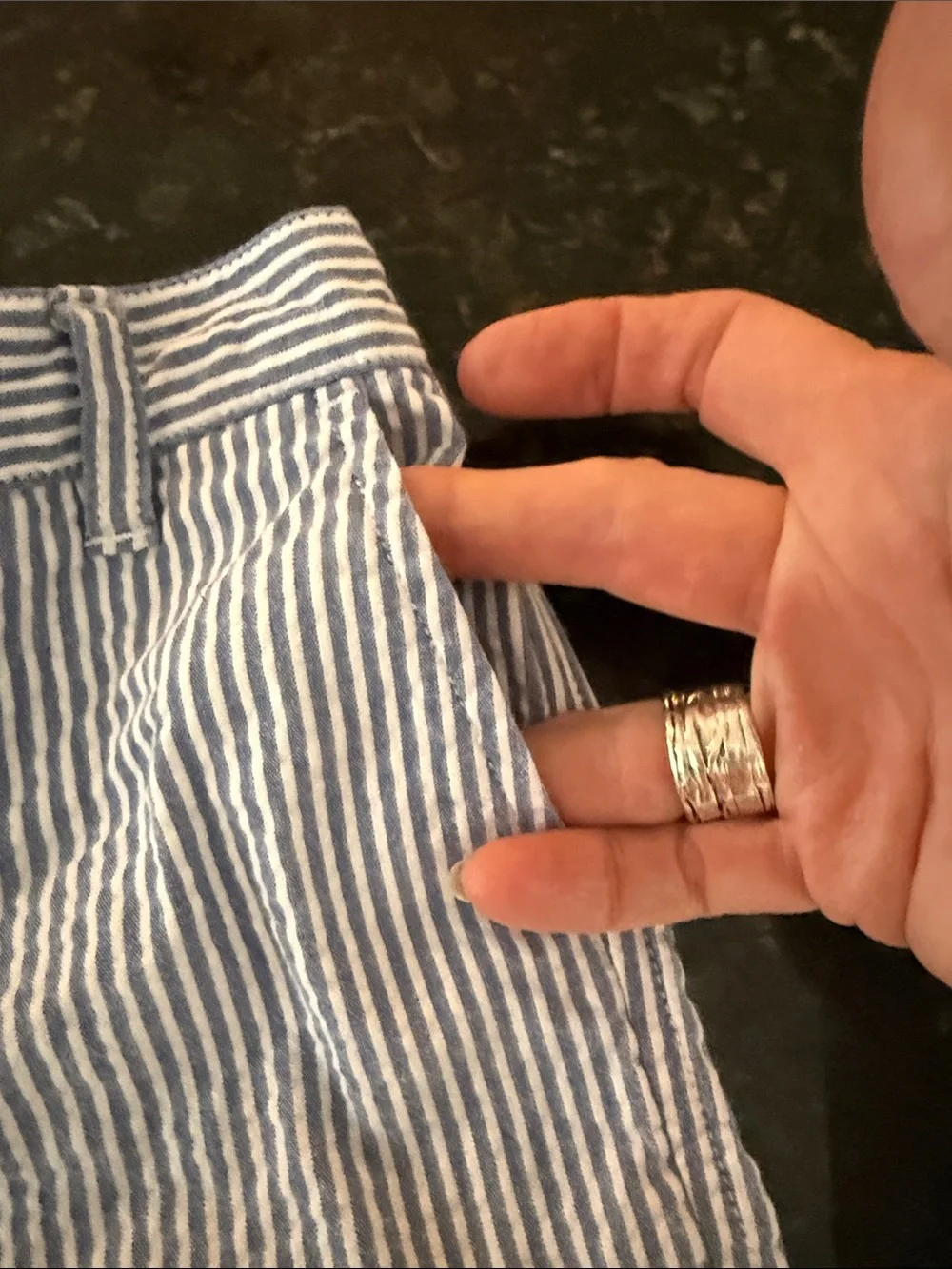 Ralph Lauren Blue and White Striped Seersucker Shorts Just like dad